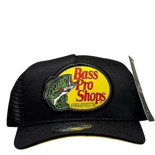 Bass Pro Shops Malla Negra Parche Amarillo