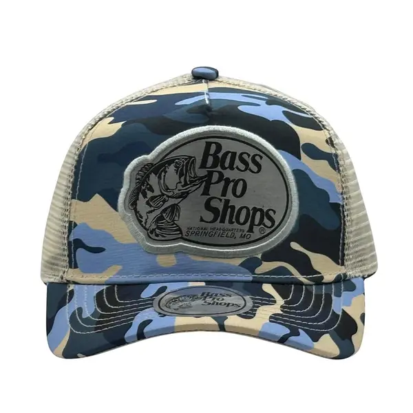 Bass Pro Shops Azul Camuflado Parche Gris