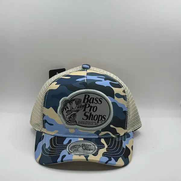 Bass Pro Shops Azul Camuflado Parche Gris