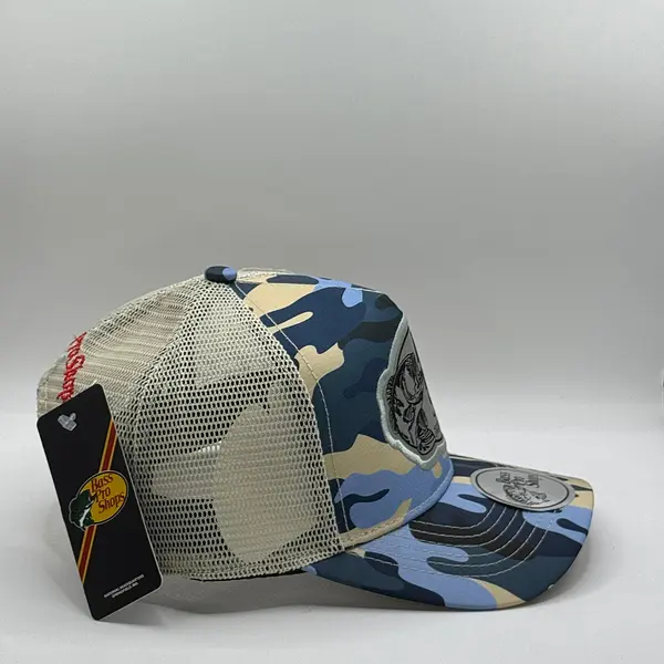 Bass Pro Shops Azul Camuflado Parche Gris