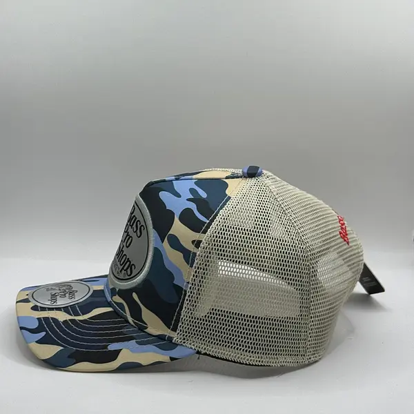 Bass Pro Shops Azul Camuflado Parche Gris