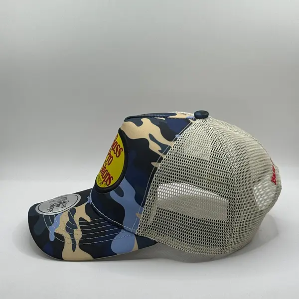 Bass Camuflado Azul Parche Amarillo