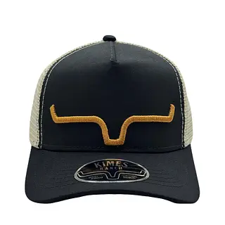 Gorra Kimes Negra Amarillo Malla Beige