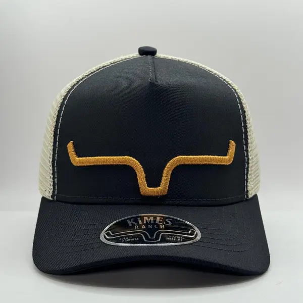 Gorra Kimes Negra Amarillo Malla Beige