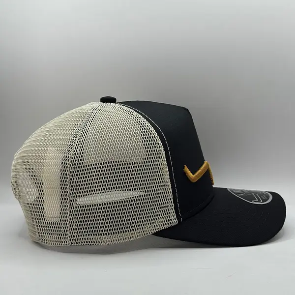 Gorra Kimes Negra Amarillo Malla Beige