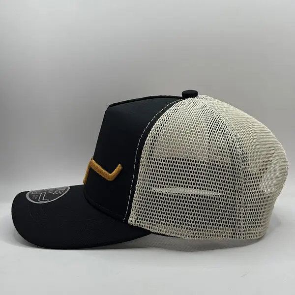 Gorra Kimes Negra Amarillo Malla Beige