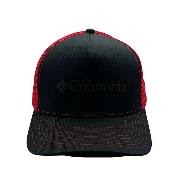 Gorra Columbia Negra Malla Roja