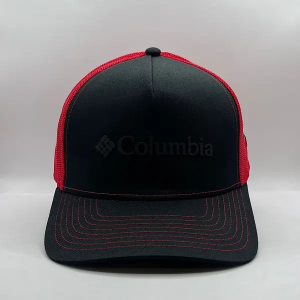 Gorra Columbia Negra Malla Roja