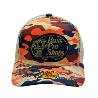 Bass Pro Shops Camuflada Naranja Parche Azul