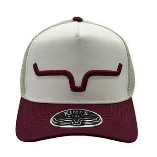 Gorra Kimes Blanca Visera Vino Tinto