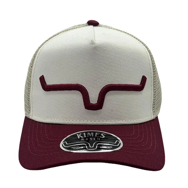 Gorra Kimes Blanca Visera Vino Tinto