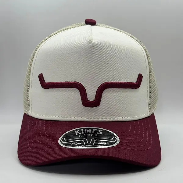 Gorra Kimes Blanca Visera Vino Tinto