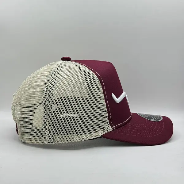 Gorra Kimes Vino Tinto Malla Beige