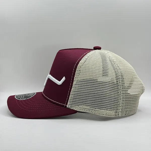 Gorra Kimes Vino Tinto Malla Beige