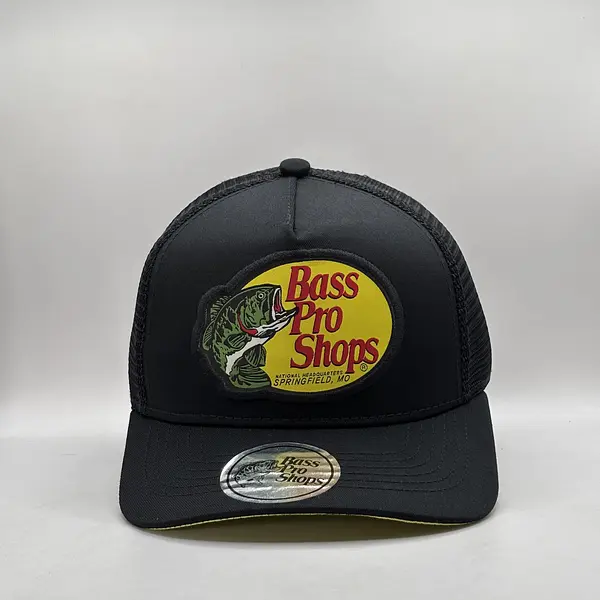 Bass Pro Shops Malla Negra Parche Amarillo