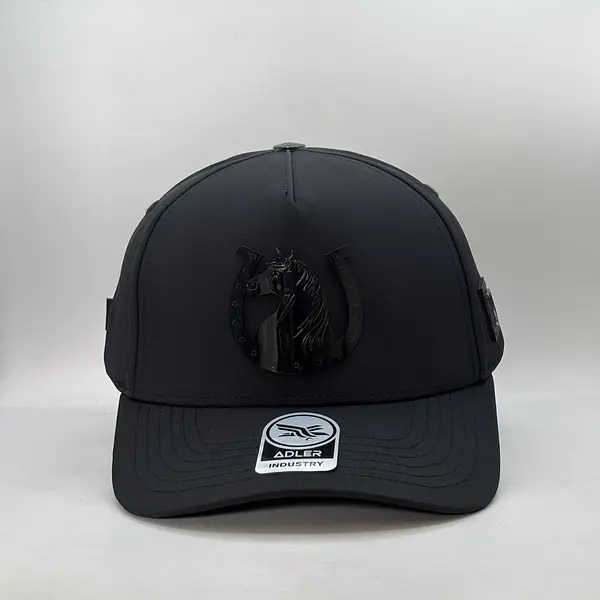 Gorra Adler Negra Caballo En Goma