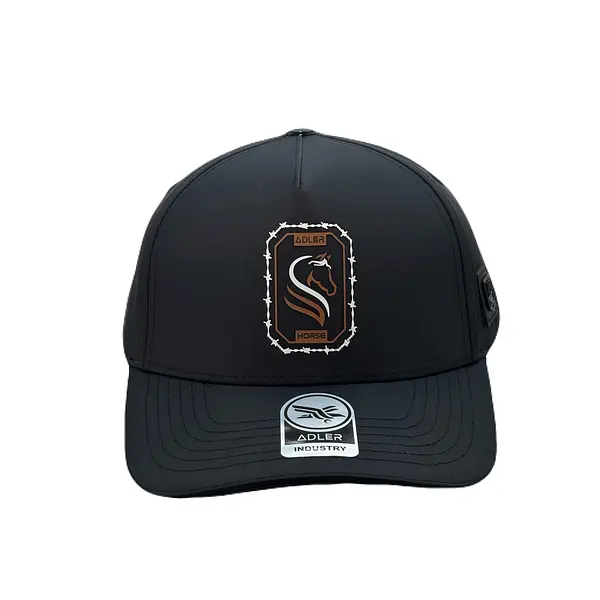 Gorra Adler Negro Caballo Logo Alambrado
