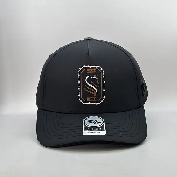 Gorra Adler Negro Caballo Logo Alambrado