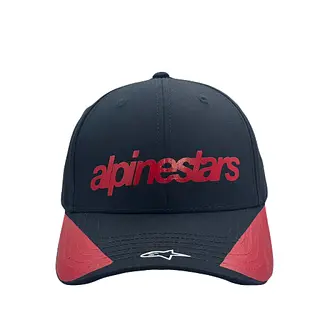 Gorra Alpinestar Negra Vicera Bordes Rojos