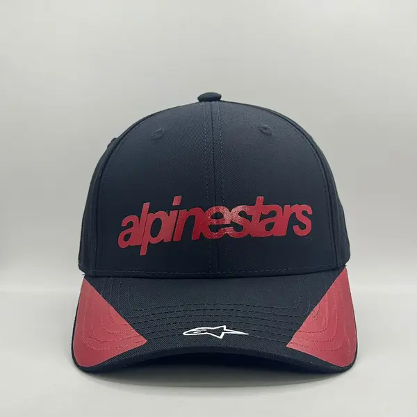Gorra Alpinestar Negra Vicera Bordes Rojos