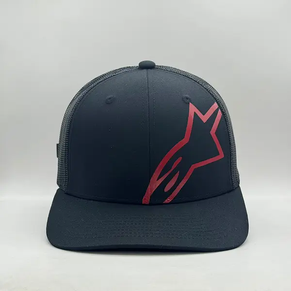 Gorra Alpinestar Negra Logotipo Rojo