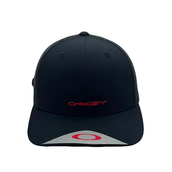 Gorra Oakley Negra Letras Rojas Pequeñas