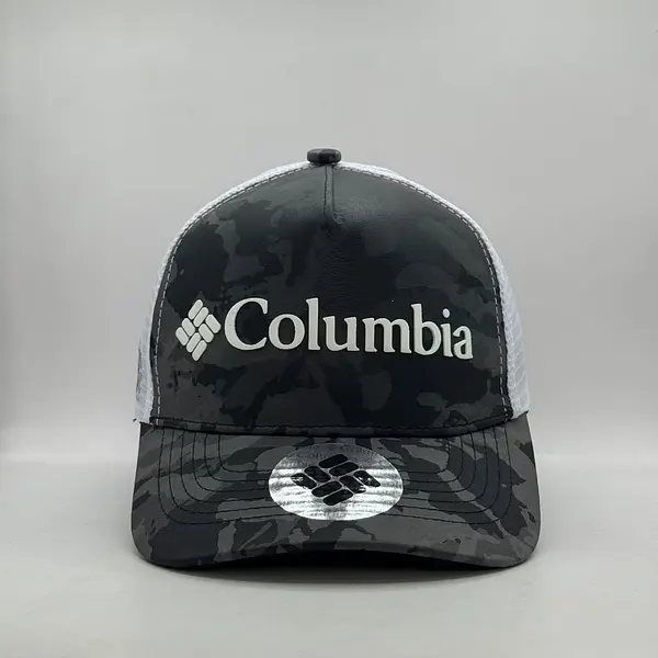 Gorra Columbia Camuflada Gris Malla Blanca