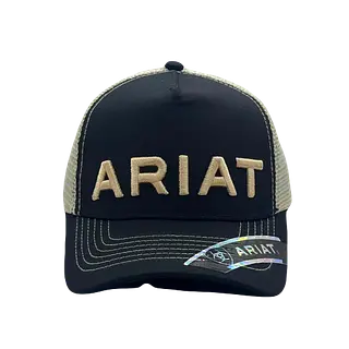 Gorra Ariat Negra Malla Beige