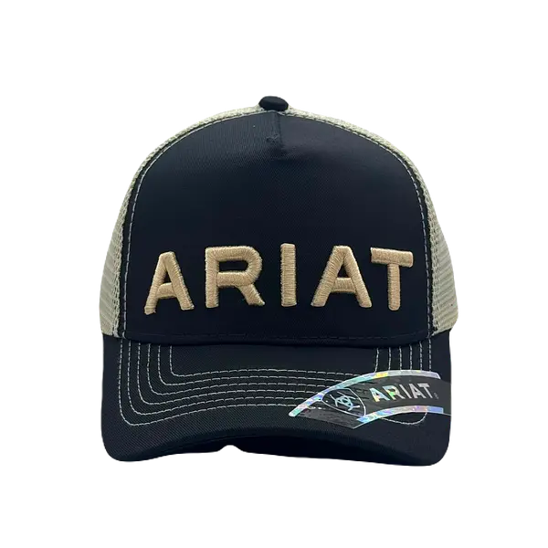 Gorra Ariat Negra Malla Beige