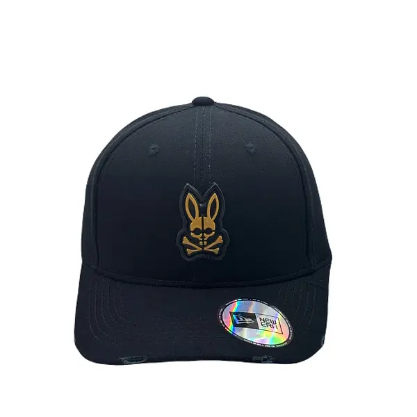 Gorra Psycobunny Negra Conejo Amarillo