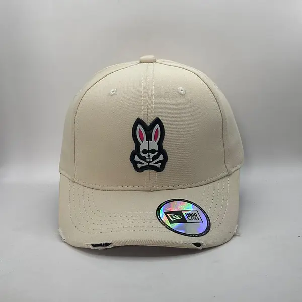Gorra Psycobunny Beige Conejo Blanca
