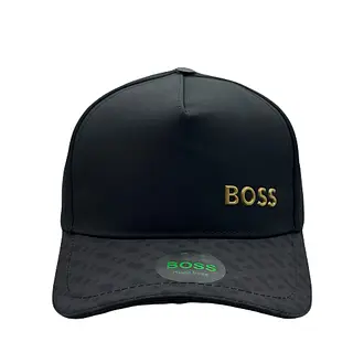 Gorra Negra Boss Dorado