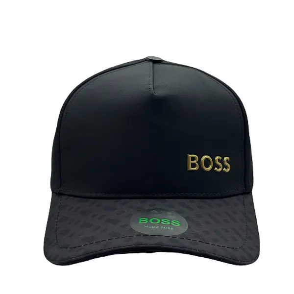 Gorra Negra Boss Dorado