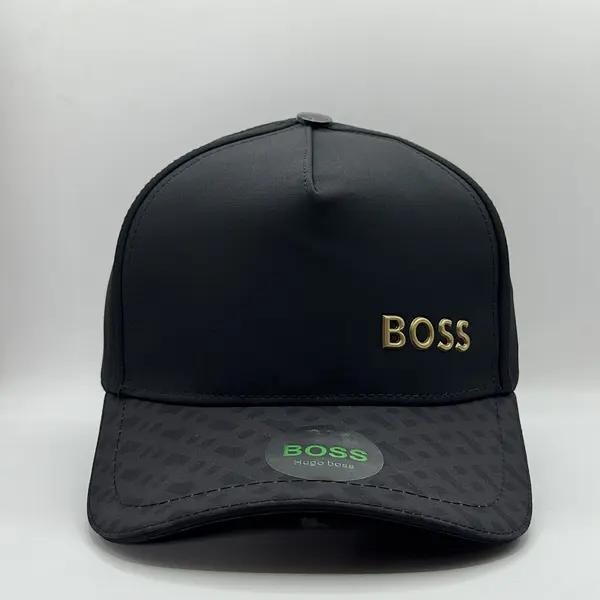 Gorra Negra Boss Dorado