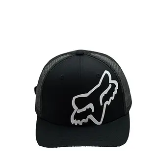 Gorra Fox Negra Logotipo Blanco