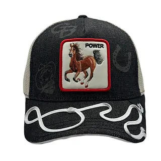 Power Caballo Gris Vicera Con Lazo