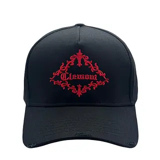 Gorra Clemont Negra Estapado Rojo