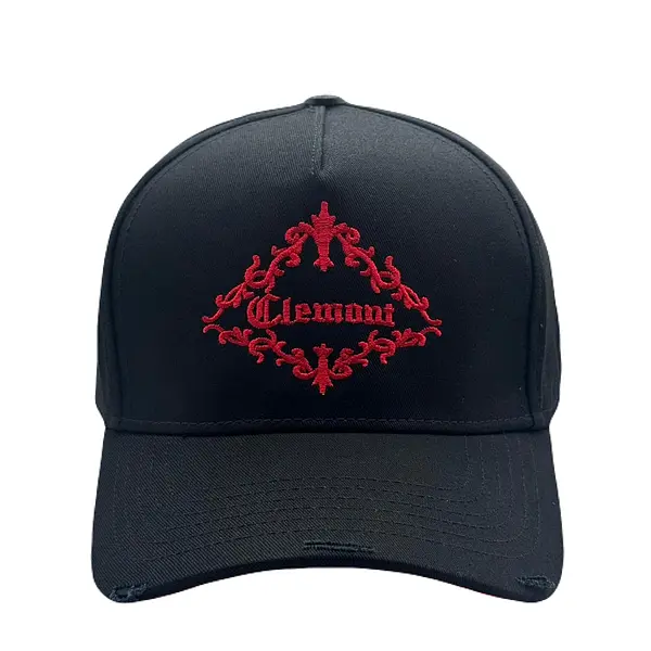 Gorra Clemont Negra Estapado Rojo