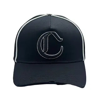 Gorra Clemont Negra Línea Blanca